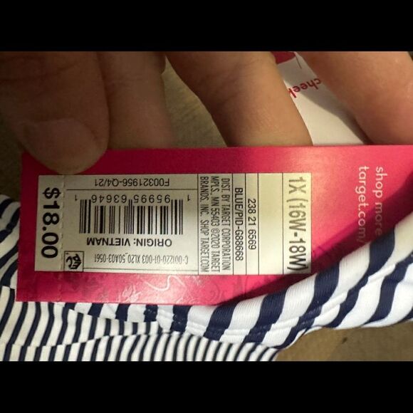 Xhilaration Stripe Blue and White Bottoms Size 1X NWT - Picture 4 of 5